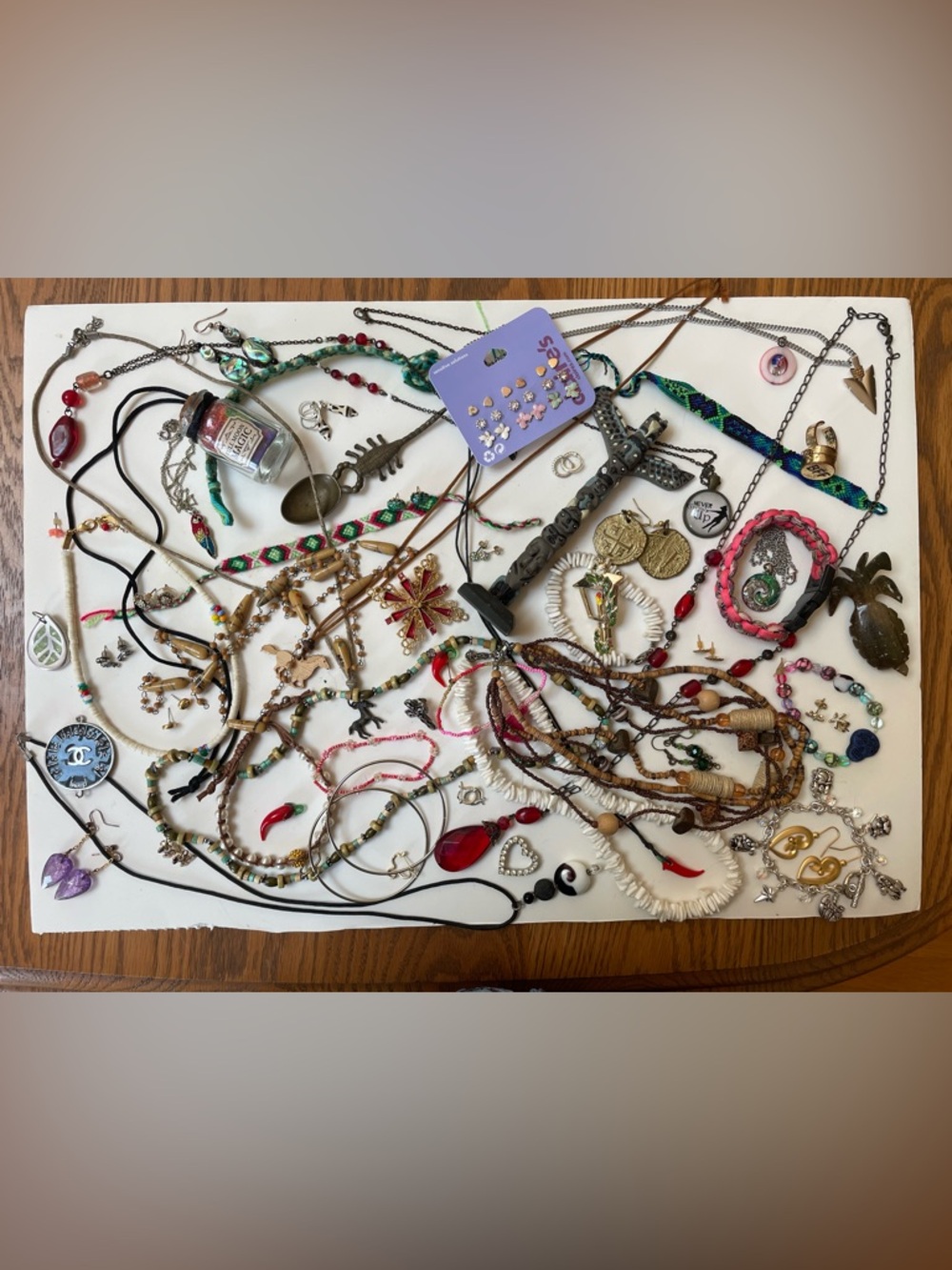 Costume Jewelry Lot 4 - Necklaces, Pendants + Earrings